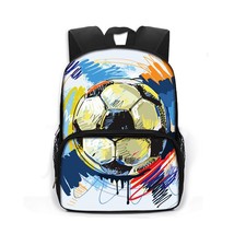 Cool Football Soccer Print Backpack Children School Bags Boys Schoolbag Kids Kin - £24.38 GBP