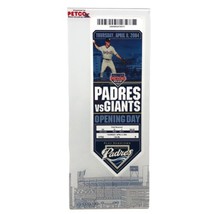 SD PADRES Opening Day PETCO PARK Ticket in Plastic Stand vs Giants 4-8-2004 - £97.21 GBP