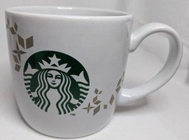 Starbucks Coffee 2013 Holiday Collection White Green Gold Ceramic Mug 14oz Cup - £7.88 GBP