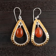 Carnelian Gemstone 925 Silver Earring Handmade Jewelry Earring For gift 2.27&quot; - £8.96 GBP