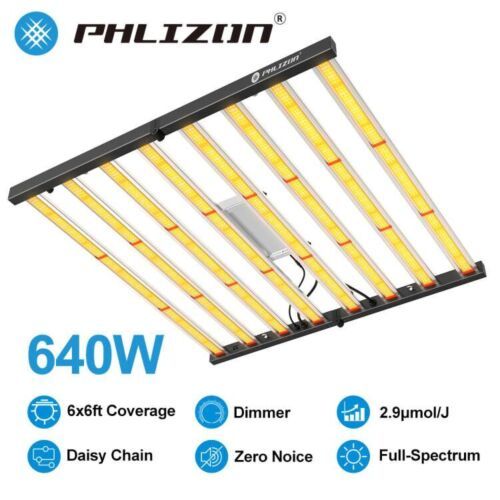 Phlizon 640W LED Full spectrum Grow Plant Growth Foldable Fr herbs and flowers