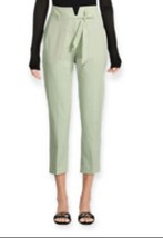 DKNY Women&#39;s Light Green High Waisted Belted Linen Blend Pants 8 NWOT - £24.25 GBP