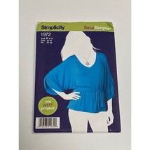 Simplicity Sew Simple Sewing Pattern 1972 Size A (6-18) Knit Top and Tie Belt - £4.67 GBP