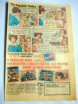 1970 Popsicle Color Ad The Popsicle Twins &amp; Barnum &amp; Bailey Circus Posters - £6.28 GBP