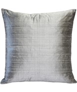 Sankara Silver Silk Throw Pillow 20x20, with Polyfill Insert - £39.78 GBP