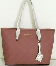 Michael Kors Jet Set Travel Top Zip Tote Dusty Rose Pink Leather Bagnwt! - £173.97 GBP