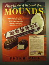 1950 Peter Paul Mounds Ad - Enjoy the king of the coconut bars Mounds - £14.78 GBP