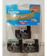 Brother ME793 P-Touch M Tape 3/Pack, Black on Pink, Green and Silver New... - £10.17 GBP