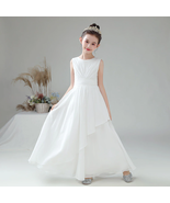Flower Girl Dress for Wedding Party First Communion Little Bridesmaid Dress - $94.54
