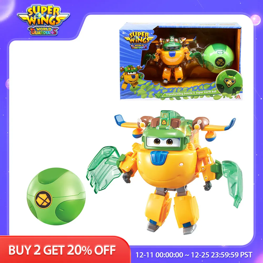 Super Wings S6 5 Inches Transforming Donnie &amp; ball-Earth Power Robots - £49.90 GBP