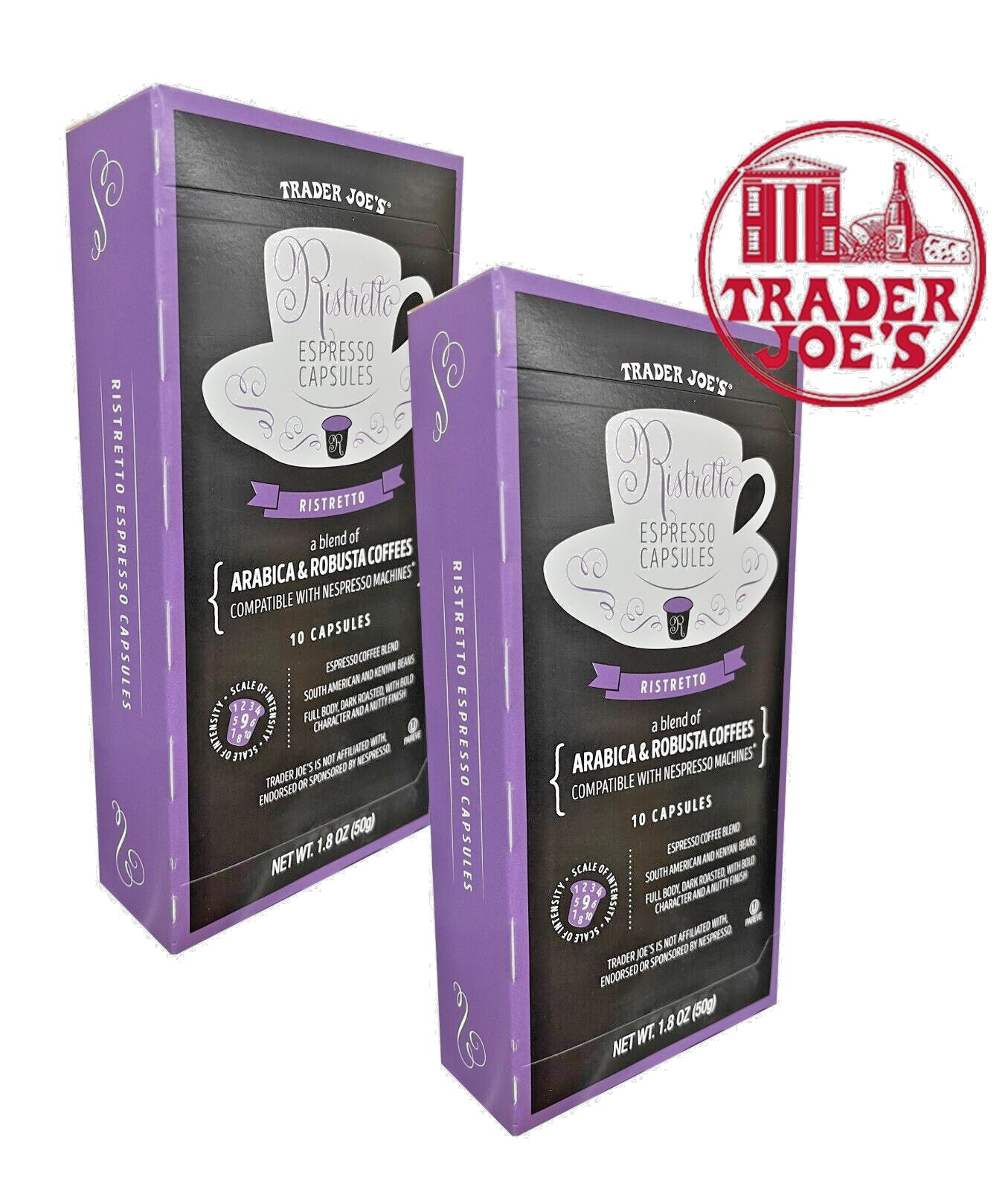 Primary image for 2 Packs Trader Joe's Ristretto Espresso Capsules - 20 count  Free Shipping!