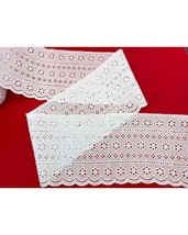 English embroidery lace braid 14cm San Gallo 4BF48C scalloped ruffles unique-... - £3.76 GBP