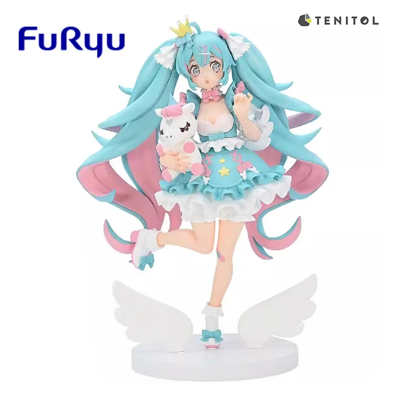 FuRyu Original Tenitol Hatsune Miku Yumekawa Princess Anime Figure Model Cartoon - £87.99 GBP
