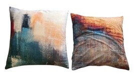 Set of 4 Abstract Throw Pillows 20x19 Modern Art Decorative Couch Cushions image 3
