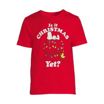 Peanuts Men&#39;s Christmas Snoopy Short Sleeve Tee Size S (34-36) Color Red - £12.45 GBP