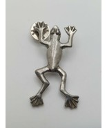 Tree Frog Vintage Pin Genuine USA Pewter 1996 Barker Silver Frog - €21,32 EUR