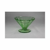 Vintage Small Green Etched Glass Pop Sherbert Dessert Cup Bowl - $21.57