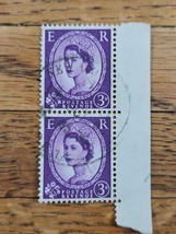 Great Britain Stamp Queen Elizabeth II 2d Used Violet 322d Strip of 2 - £1.48 GBP