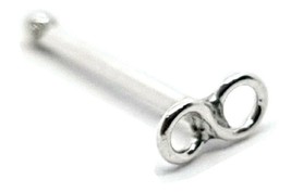 Infinity Nose Stud 22g (0.6 mm) 925 Silver Nose Pin Ball Stay Ethnic Bohemian - £4.54 GBP