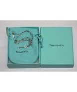 18K White Gold Tiffany &amp; Co. Heart Key Charm W/ Diamonds Oval Link Chain... - £908.76 GBP