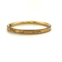 Vintage Signed 12k Gold Filled T G Victorian Etched Baby Child Bangle Bracelet 5 - £43.52 GBP