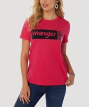 $29 Wrangler Pink &amp; Black Logo &#39;Tough Enough To Wear Pink&#39; Tee Medium NWOT - £5.89 GBP