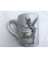Disney TINKERBELL TINK 3D Embossed 16 oz Coffee Mug Cup White Green  - $27.14 CAD