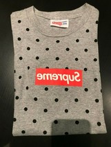 Comme Des Garçons SHIRT Supreme Box Logo Tee Grey Size Medium Cdg Polka Dot - £551.53 GBP