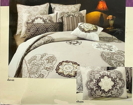 Identity Annika King Duvet Set 100% Cotton 3-Piece Bohemian Silver Richloom - £56.97 GBP