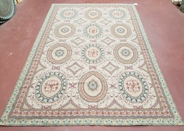 New Needlepoint Rug 6x9 Flatweave Carpet Victorian Decor Elegant Wool Handmade - £1,053.94 GBP