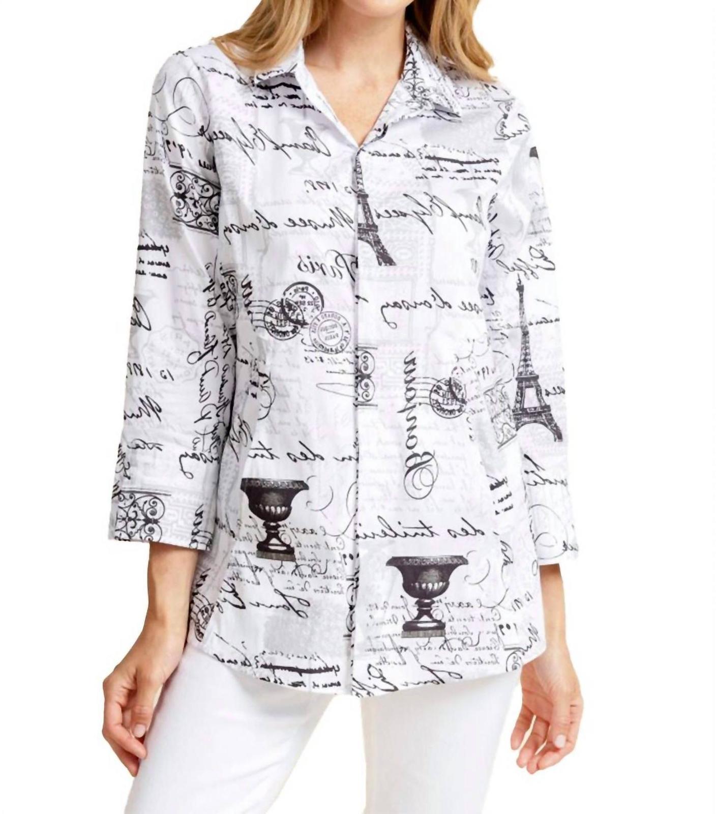 Habitat Women&#39;s Parisian Hidden Placket Shirt White - $54.00