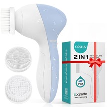 Coslus Facial Cleansing Brush Silicone Face Scrubber: 2 In1 Fbs-D Electric - £17.53 GBP