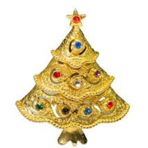 Christmas Brooch. Christmas Pin. Vintage Brooch. JJ Rhinestone  - £23.70 GBP
