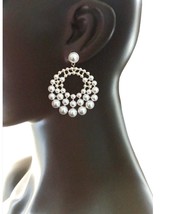 White Faux Pearl Hoop Earring Classic Casual Chic Everyday Costume Jewelry - £17.06 GBP