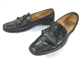 Allen Edmonds &quot;Alton&quot; Men&#39;s Size 12 B Handsome Black Leather Kiltie Loafers - £30.50 GBP