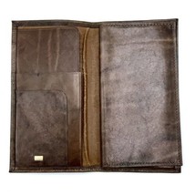 90’s ROLFS American Classic Fourway Secretary Wallet Brass Brown Cowhide Leather - £18.86 GBP