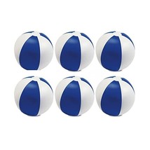 eBuyGB Pack of 6 Inflatable Colour Beach Ball Pool Game, Blue, 22cm / 9  - $24.00