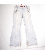 Zana Di Junior Low Rise Bell Bottom Side Buttons Flare Leg Jeans SZ 7 De... - €13,23 EUR