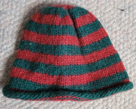 Red and Green Stripped Wool Feel Toboggan Childrens Warm Winter Sledding... - €7,61 EUR