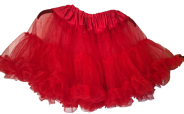 Costumes USA Solid Color Red Tutu Skirt Ballet Dress Girls 2 Layer Petticoat - £8.28 GBP