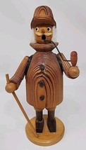 Vintage Sigro German Wood Figure Cone  Incense Burner Hiker Smoker U99 - £37.36 GBP