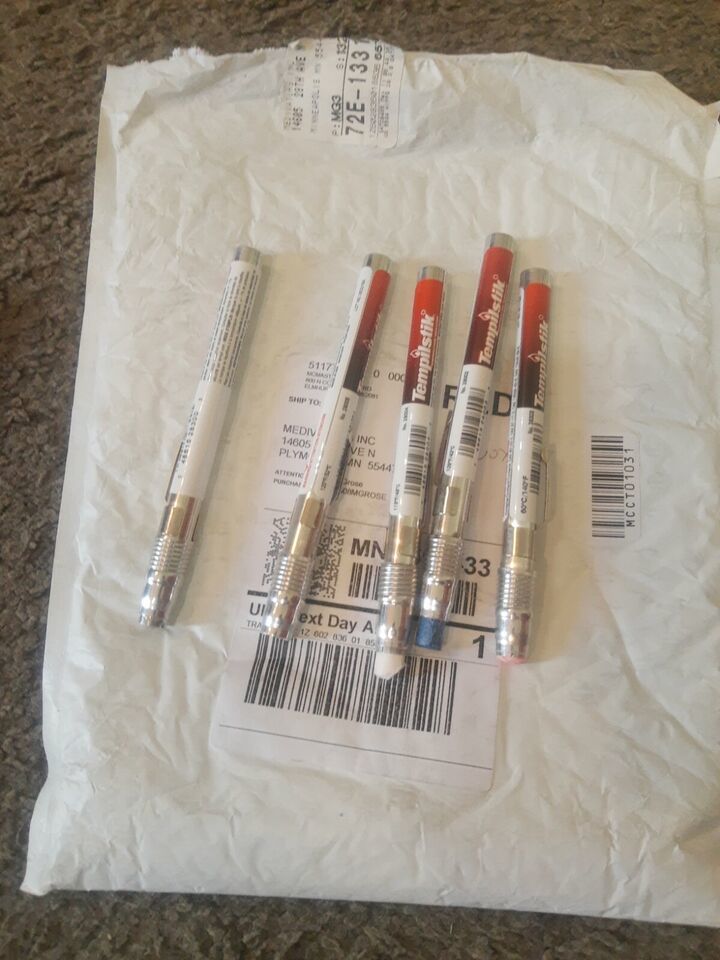 NICE LOT of  5 Tempilstik heat resistant Temperature markers Stick 28303... - $22.79