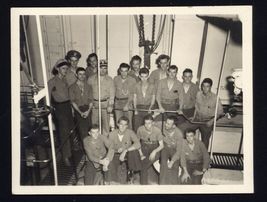 SNAPSHOT from ALBUM * TOMMIE'S GROUP in NAVY inside ship 19 people - $8.86