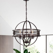 Warehouse of Tiffany IMP22-4MB 19.69 in. Sario 4-Light Indoor Chandelier with Li - £87.62 GBP