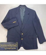 Polo Ralph Lauren Blazer 44R Mens University Club Jacket Blue Gold Butto... - £50.68 GBP