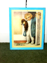 "Good morning.." print Bessie Pease Gutman w/poem blue 12x15" frame (N clst - $4.80