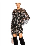 Ulla Johnson Dahlia Dress Size 4 Noir Black 100% Silk Sheer Floral Trape... - $271.68 CAD