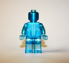 Minifigure Custom Toy Clear Transparent Light metallic Blue blank - $5.30
