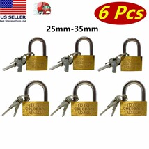6 Pcs Small Metal Padlock 25mm-35mm Mini Brass Lock With Different Keys - $221.25 MXN