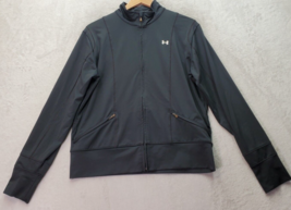 Under armour Activewear Jacket Womens Large Black Squall Pocket Logo Ful... - £9.84 GBP